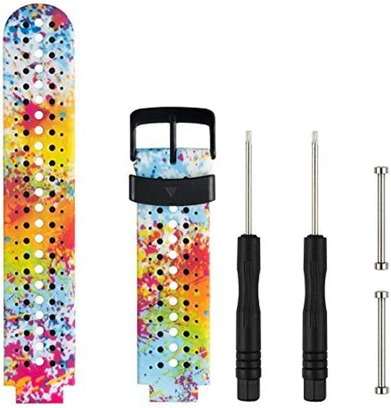 Replacement for Garmin Forerunner 235 / Garmin Approach S20 S5 S6 Watch Band Accessory, Adjustable Silicone Solid&Pattern Strap Wristband for Forerunner 220/230/620/630/735Xt/235Lite…  kiugi Printing  