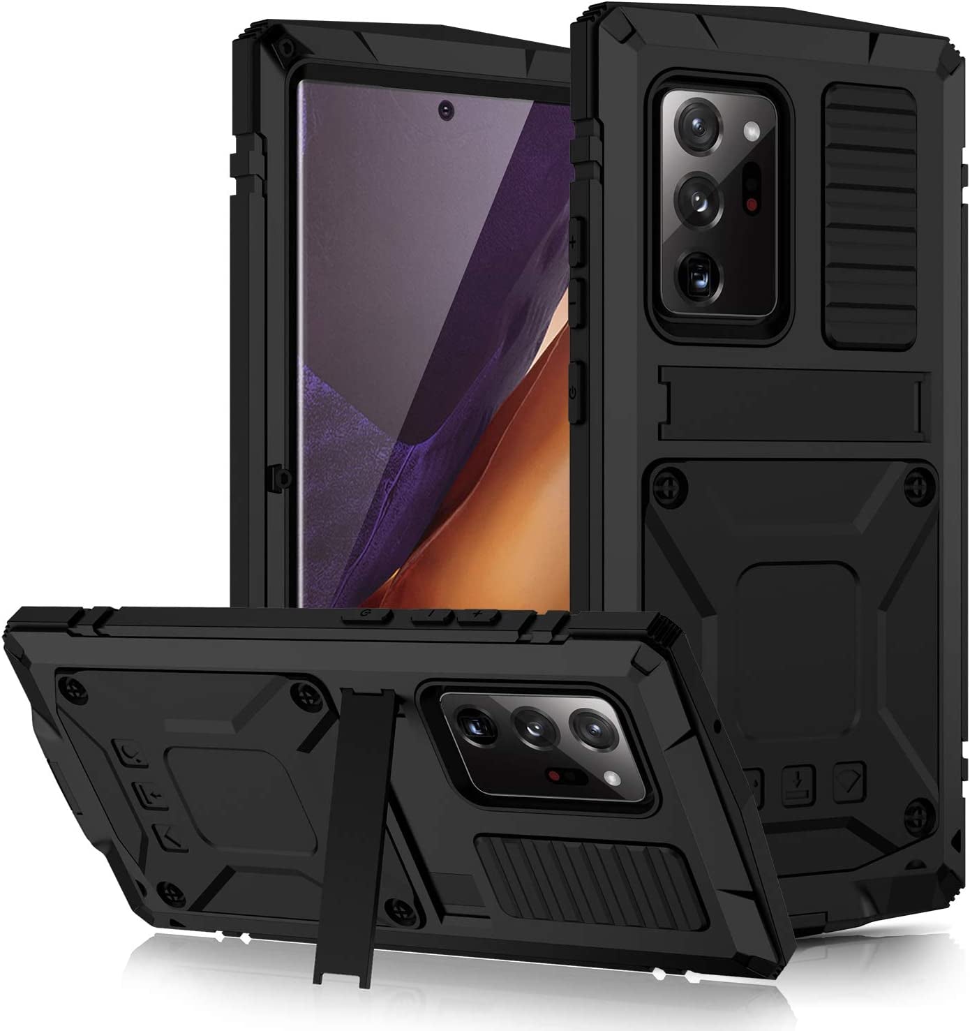 CHENXI for Samsung Galaxy Note 20 Case, Aluminum Metal Gorilla Glass Waterproof Shockproof Military Heavy Duty Sturdy Protector Cover Hard Case for Samsung Galaxy Note 20 (Yellow)  ChenXi Black  