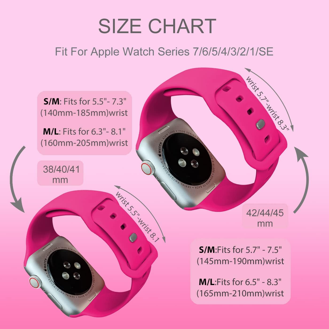 Cindgress Sport Bands Compatible with 42Mm 44Mm 45Mm 41Mm 38Mm 40Mm Apple Watch Bands for Women Men,Compatible with Soft Silicone Apple Watch Series 6 Bands for Women Men Series SE 8 7 6 5 4 3 2 1 Pack  Cindgress   