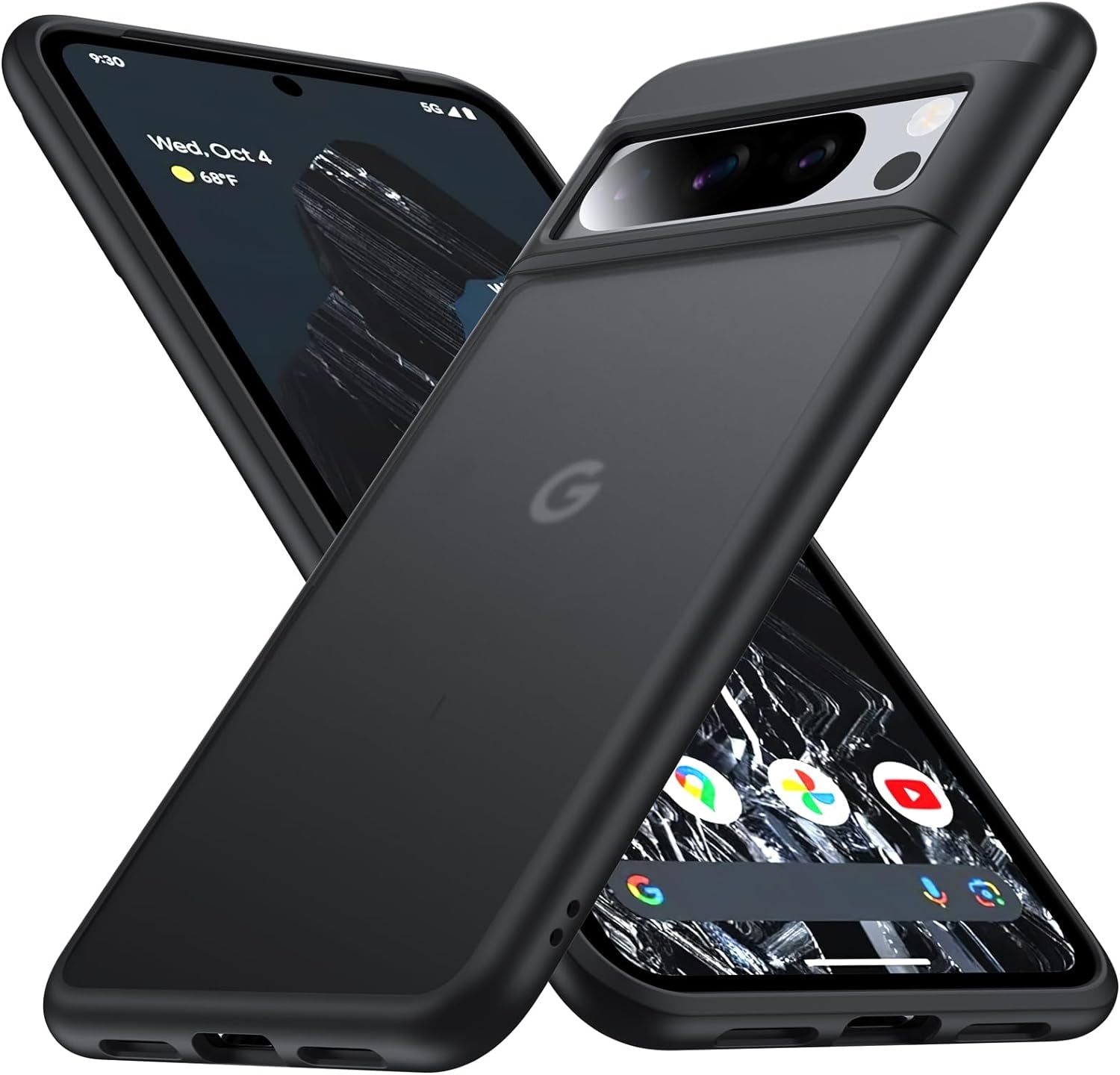 [360°Rotatable Ring] for Google Pixel 8 Pro Case Compatible with Magsafe [NO.1 Magnetic Invisible Stand] [Military Shockproof] [Translucent Matte] with Silicone Bumper for Pixel 8 Pro Cover Slim,Black  FNDMIL Black Google Pixel 8 Pro [6.7 Inch] 