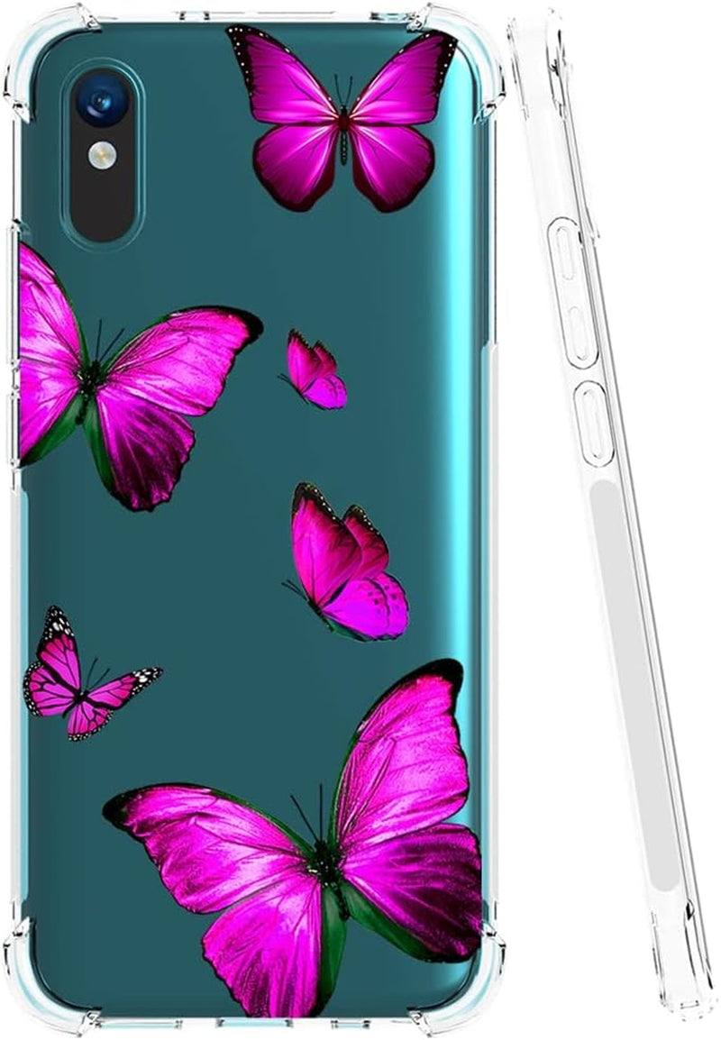 Zoeirc Case for Redmi 9A M2006C3Lg/Redmi 9I M2006C3LII Clear Case for Girls Women, Soft TPU Shockproof Protective Transparent Case Cover for Xiaomi Redmi 9A (Rose Butterfly)  Zoeirc   