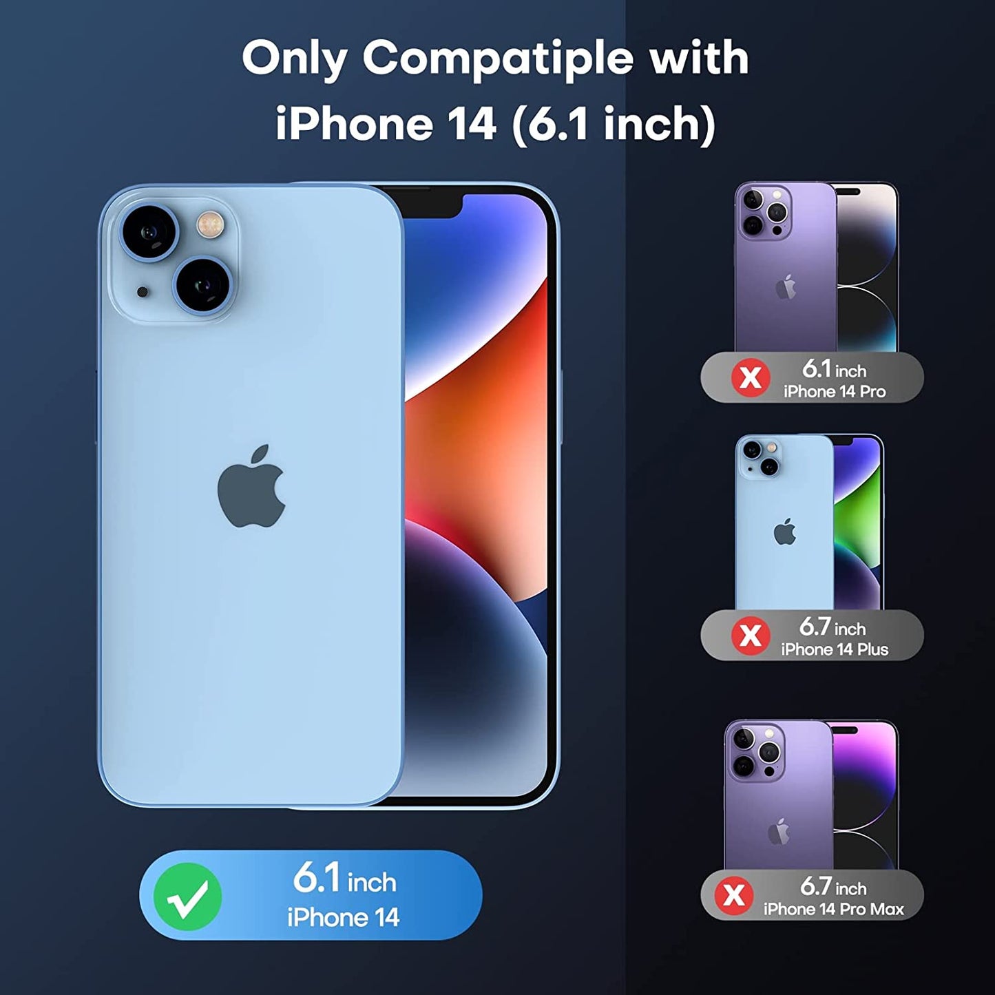 TAURI [5 in 1 Strong Magnetic Clear for Iphone 14 Case [Compatible with Magsafe] with 2 Screen Protector +2 Camera Lens Protector, [Military Drop Protection] Slim Phone Case for Iphone 14 6.1 Inch  TAURI   