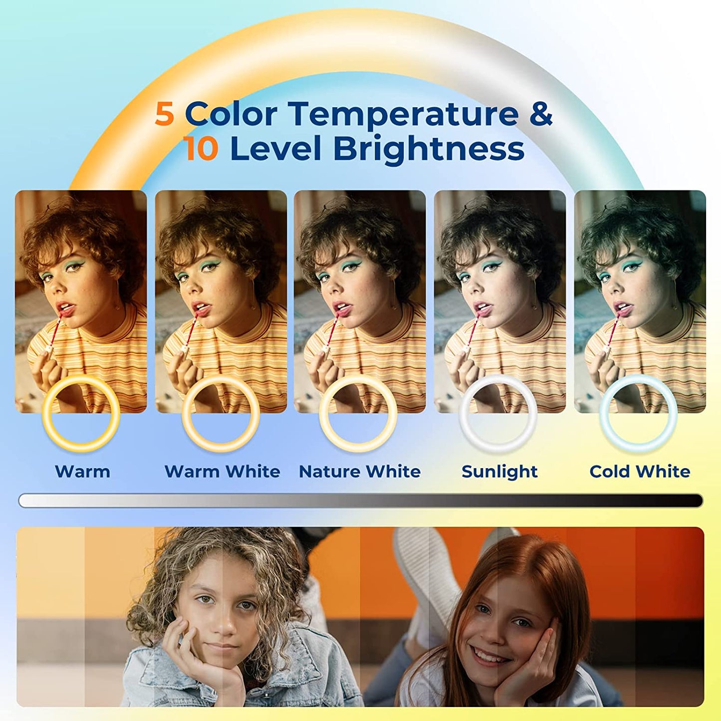 Aureday 14'' Selfie Ring Light with 62'' Tripod Stand and Phone Holder, Dimmable LED Phone Ringlight for Makeup/Video Recording/Photography, Circle Lighting for All Cell Phones&Lightweight Cameras  Aureday   