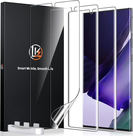 LK 3 Pack for Samsung Galaxy Note 20 Ultra Screen Protector [Not Glass] [Support Fingerprint Unlock] [Anti-Scratch] Bubble Free, 3D Curved Max Coverage Screen Protector for Note 20 Ultra  LK   