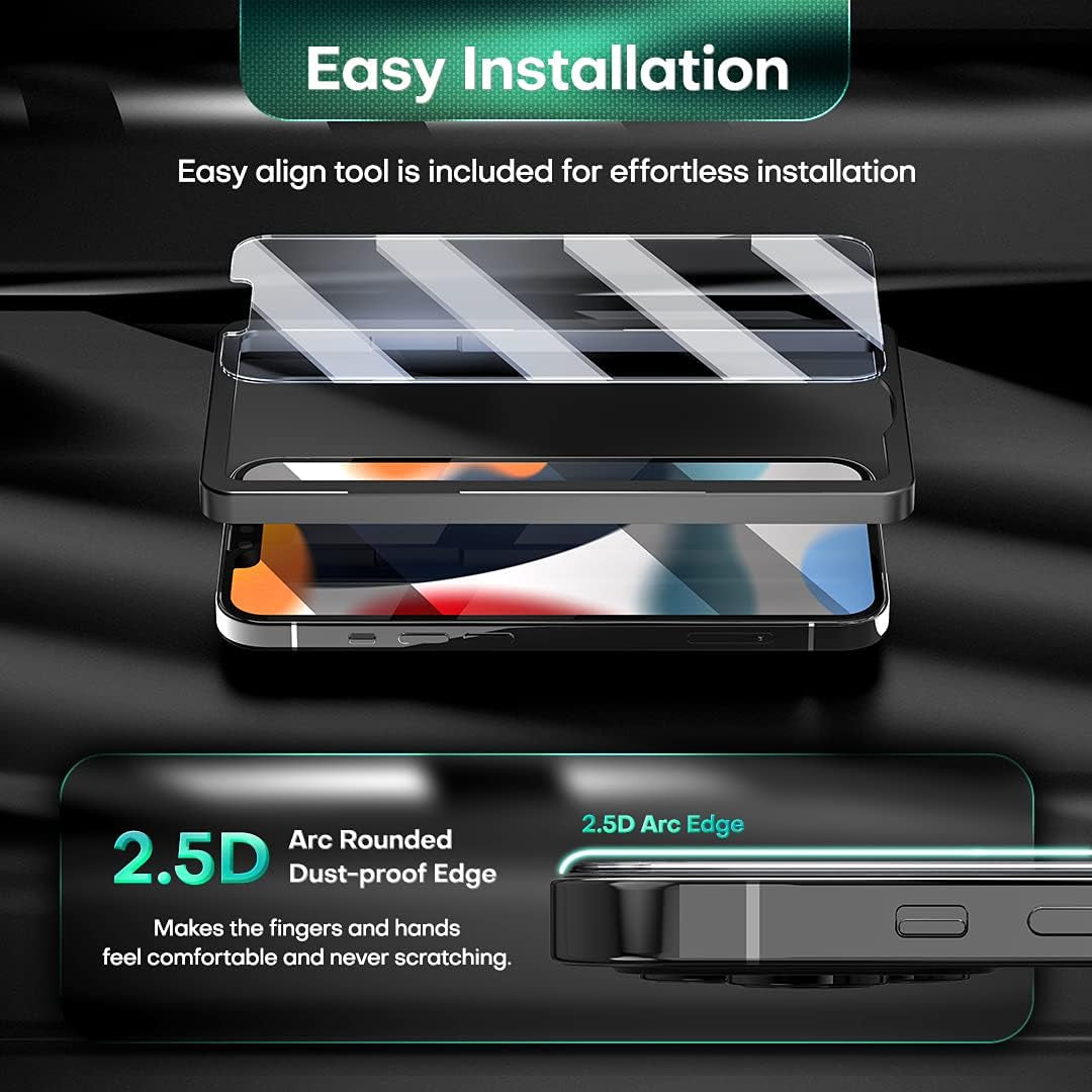 HATOSHI 3 Pack Tempered Glass Screen Protector for Iphone 13 with 3 Pack Camera Lens Protector, Easy Installation HD Clear Protective Glass Screen Film for Iphone 13 6.1-Inch [Work with Most Cases]  HATOSHI   