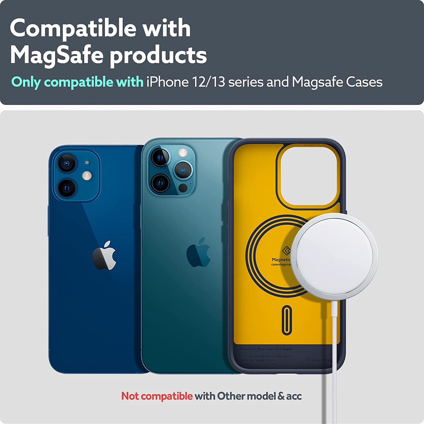 Caseology Nano Pop [Built-In Magnet] Vegan Leather Card Case Magnetic Card Holder Wallet Sleeve Designed for Magsafe for Iphone 14 Series for Iphone 13 Series for Iphone 12 Series - AVO Green  Spigen   