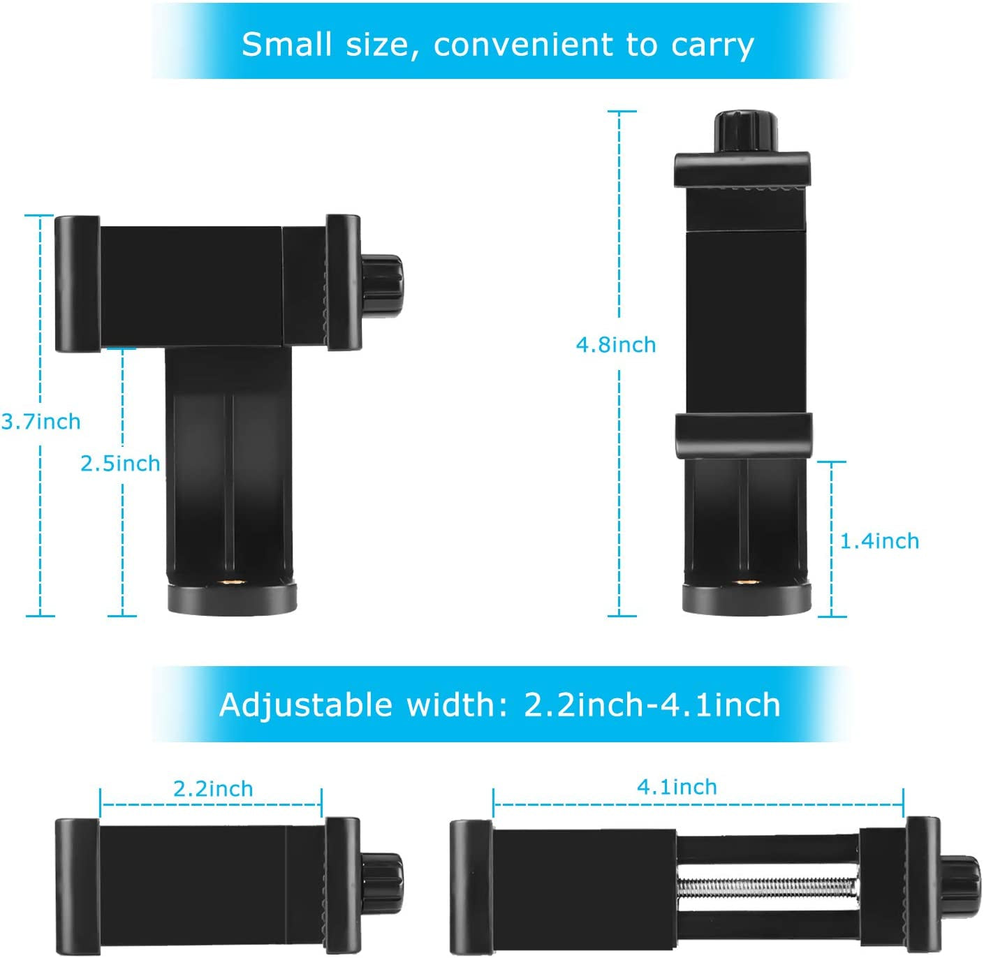 Sharingmoment Premium Smartphone Holder/Vertical and Horizontal Tripod Mount Adapter Rotatable Bracket with 1/4 Inch Screw/Adjustable Clip for Iphone, Android Cell Phone, Selfie Stick, Camera Stand  SharingMoment Co.   