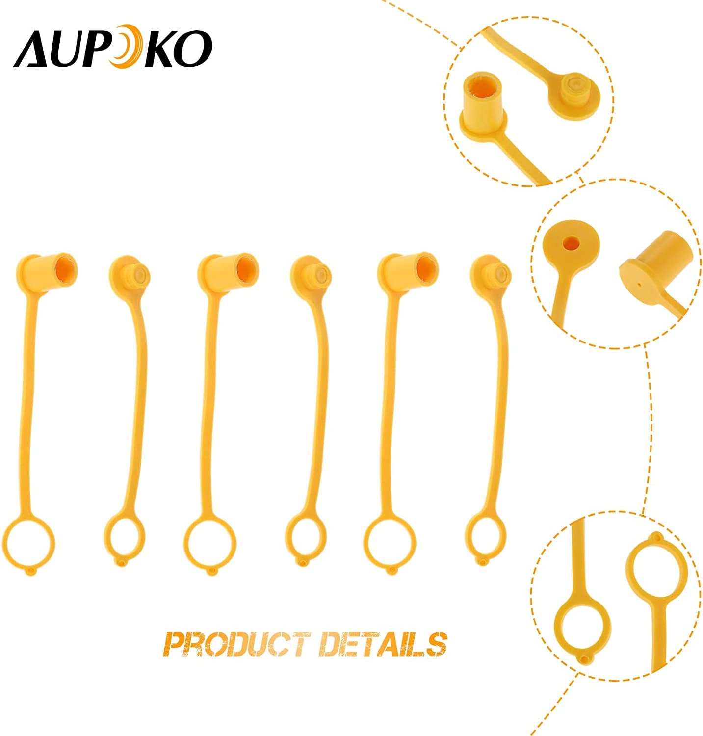 Aupoko 3 Pack Propane Natural LP Gas Dust Cap Plug Cover, 1/4'' Gas Quick Disconnect Connect Rubber Dust Cap and Plug  Aupoko   