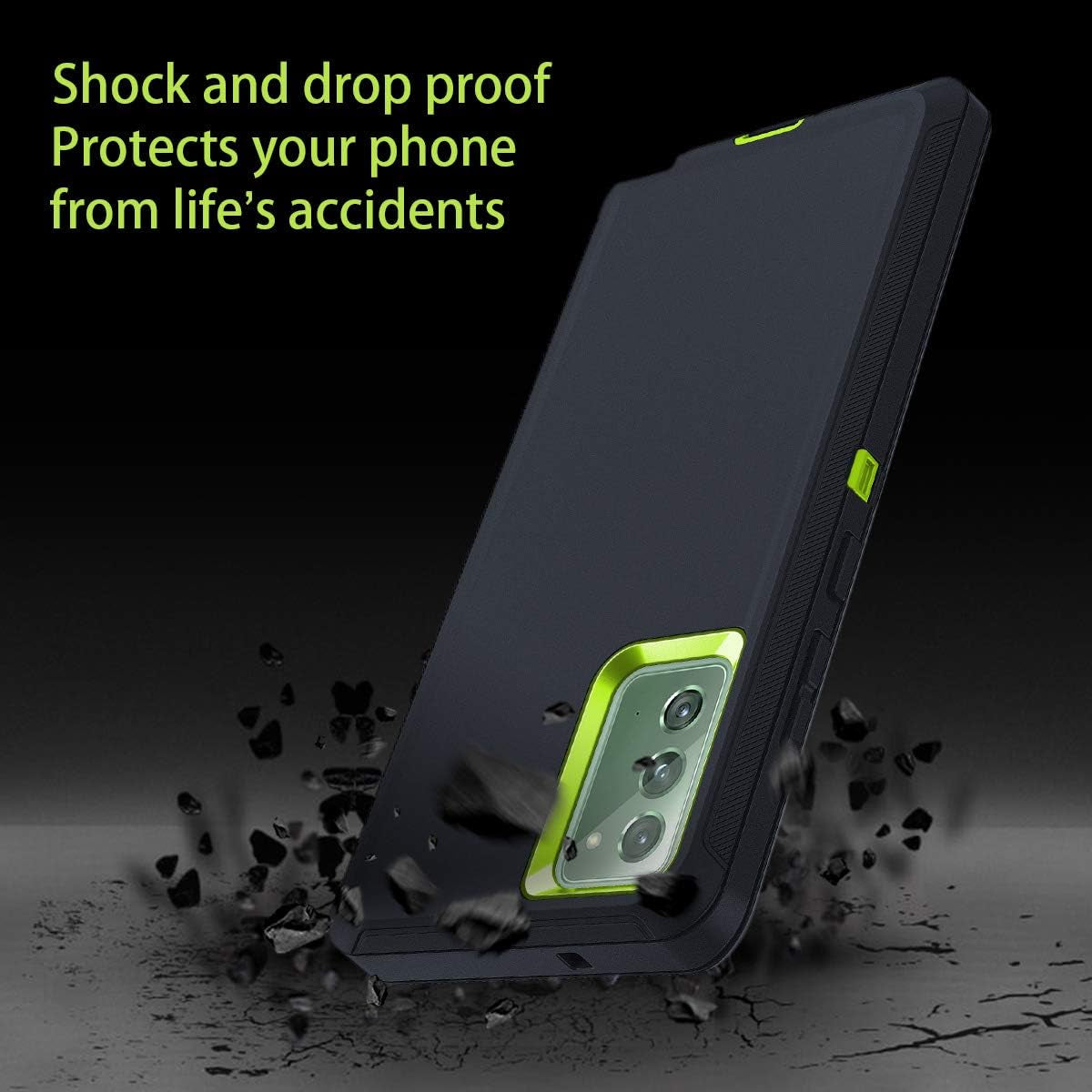 I-HONVA for Galaxy Note 20 Ultra Case Shockproof 3 in 1 Full Body Protection [Without Screen Protector] Rugged Heavy Duty Durable Cover Case for Samsung Galaxy Note 20 Ultra 5G 6.9 Inch,Grey/Green  I-HONVA   