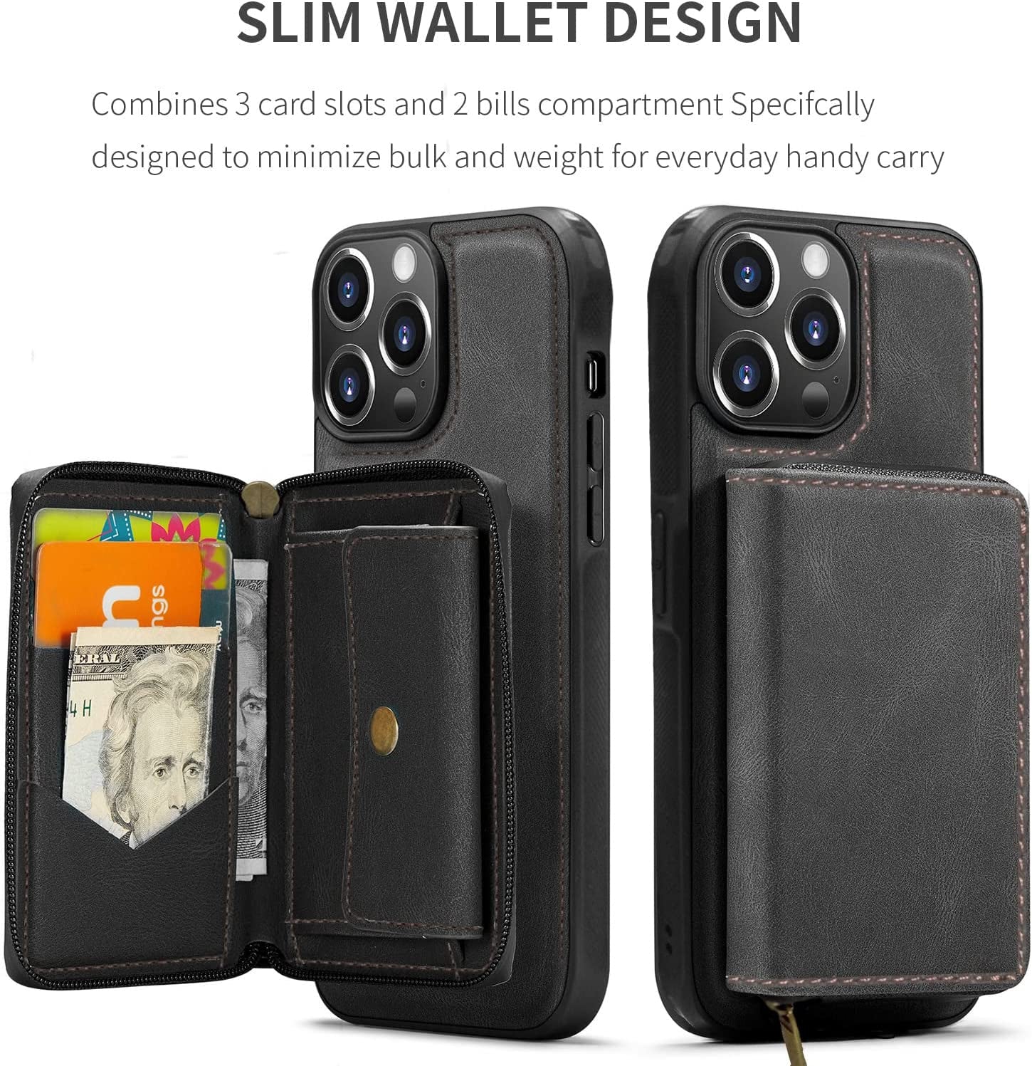 Energyspot Design for Iphone 14 Pro Max Case Compatible with Magsafe Charger Magnetic Removable Wallet Card Holder Slim Thin Leather Cover with 4.5Ft Lanyard (Pink)  EnergySpot   