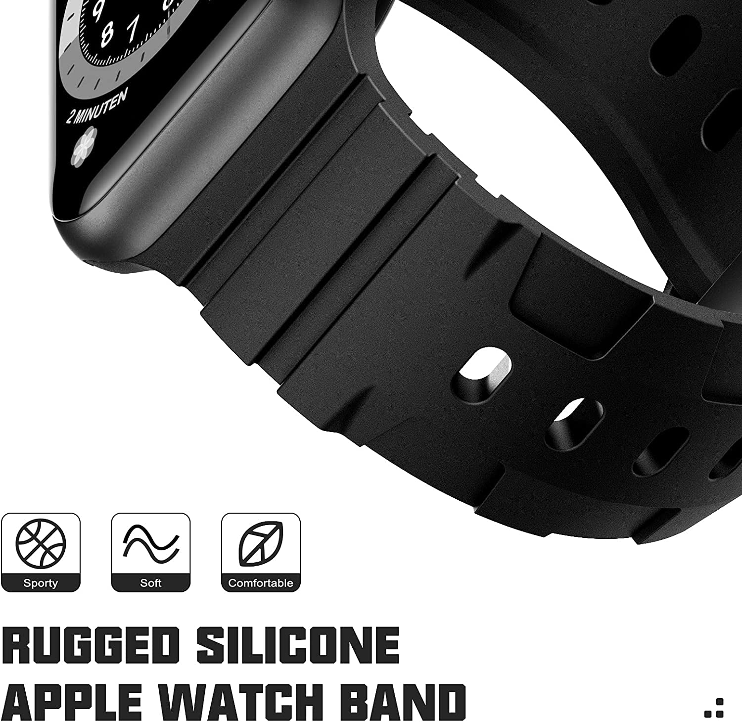 Recoppa Compatible with Apple Watch Band 49Mm 45Mm 44Mm 42Mm 41Mm 40Mm 38Mm Band for Men Women, Soft Silicone Replacement Bands for Iwatch Series 8/7/6/5/4/3/2/1/Se/Ultra  Recoppa   