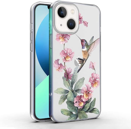 Ademen Clear Case for Iphone 13 Case 6.1 Inches Cute Hummingbird Case for Girls Women Soft TPU Protective Bumper Case Cover for Iphone 13(Hummingbird)  Ademen   