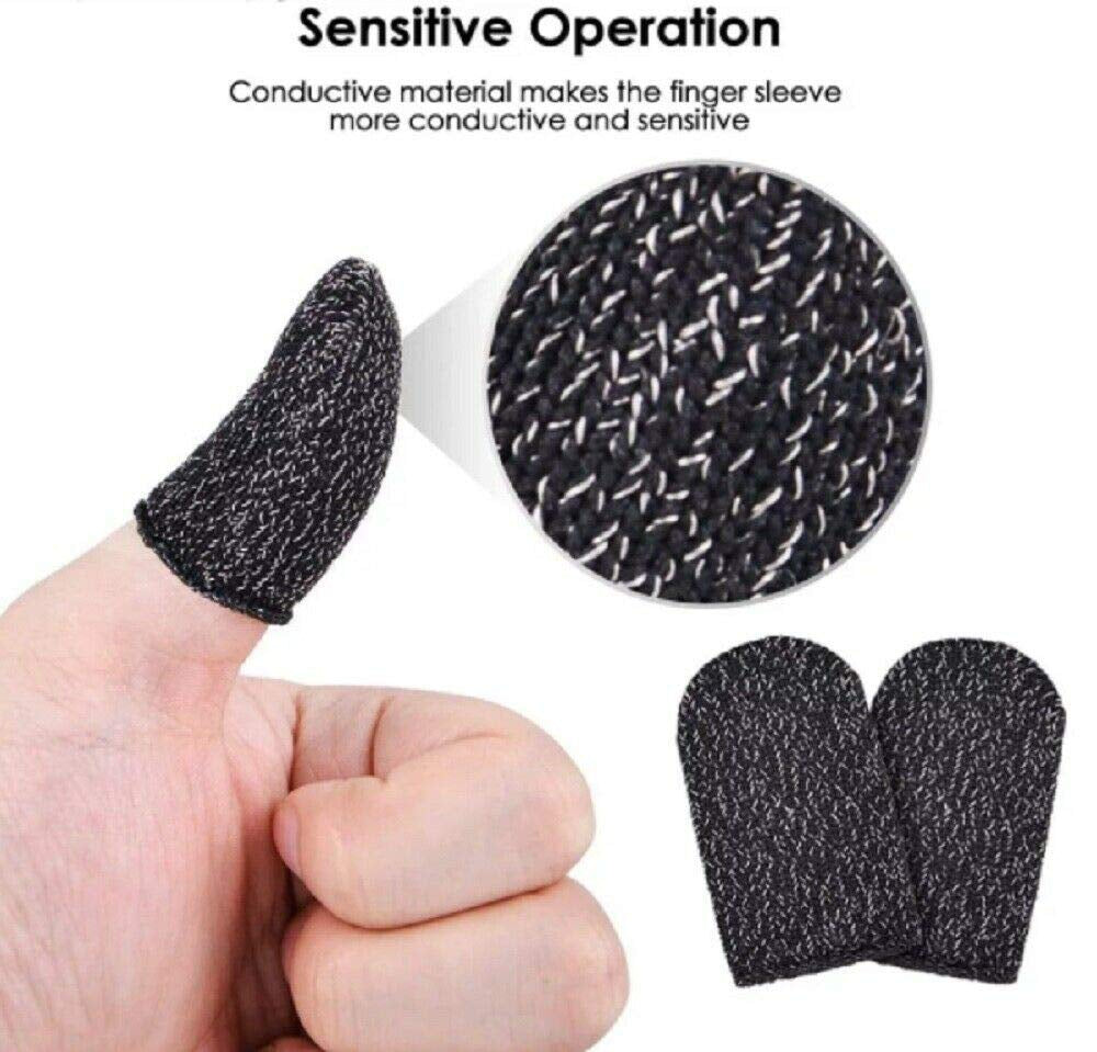 5 Pairs Screen Gaming Finger Sleeve Game Controller Mobile Sweatproof Gloves for Touchscreen Smartphone Games Pubg/Knives Out/Rules of Survival - Cell Phone Gaming Finger Sleeves  Gabhead   