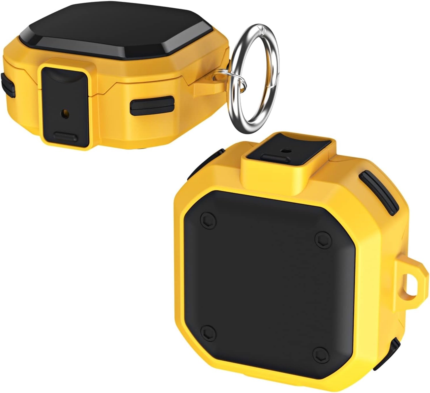 SKPY Cases for Samsung Galaxy Buds2 Pro/Buds 2/Buds Pro/Buds Live with Lock, Cool PC Armor Series Shockproof Cover with Keychain for Boys Teens  SKPY Yellow  