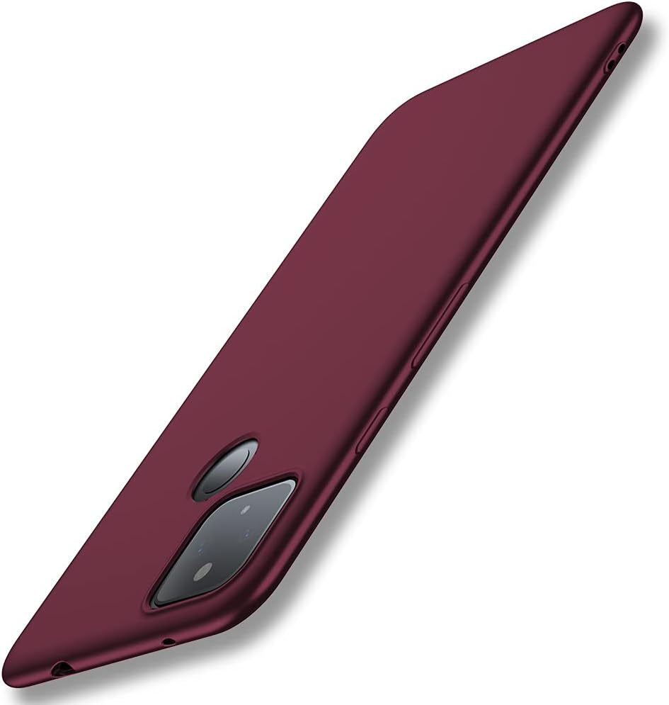 X-Level Google Pixel 4A 5G Case Thin Ultra Slim Fit Mobile Phone Case Soft Flexible TPU Matte Finish Light Coating Grip Full Protective Phone Back Cover for Women Compatible Google 4A 5G-Wine Red  X-level   