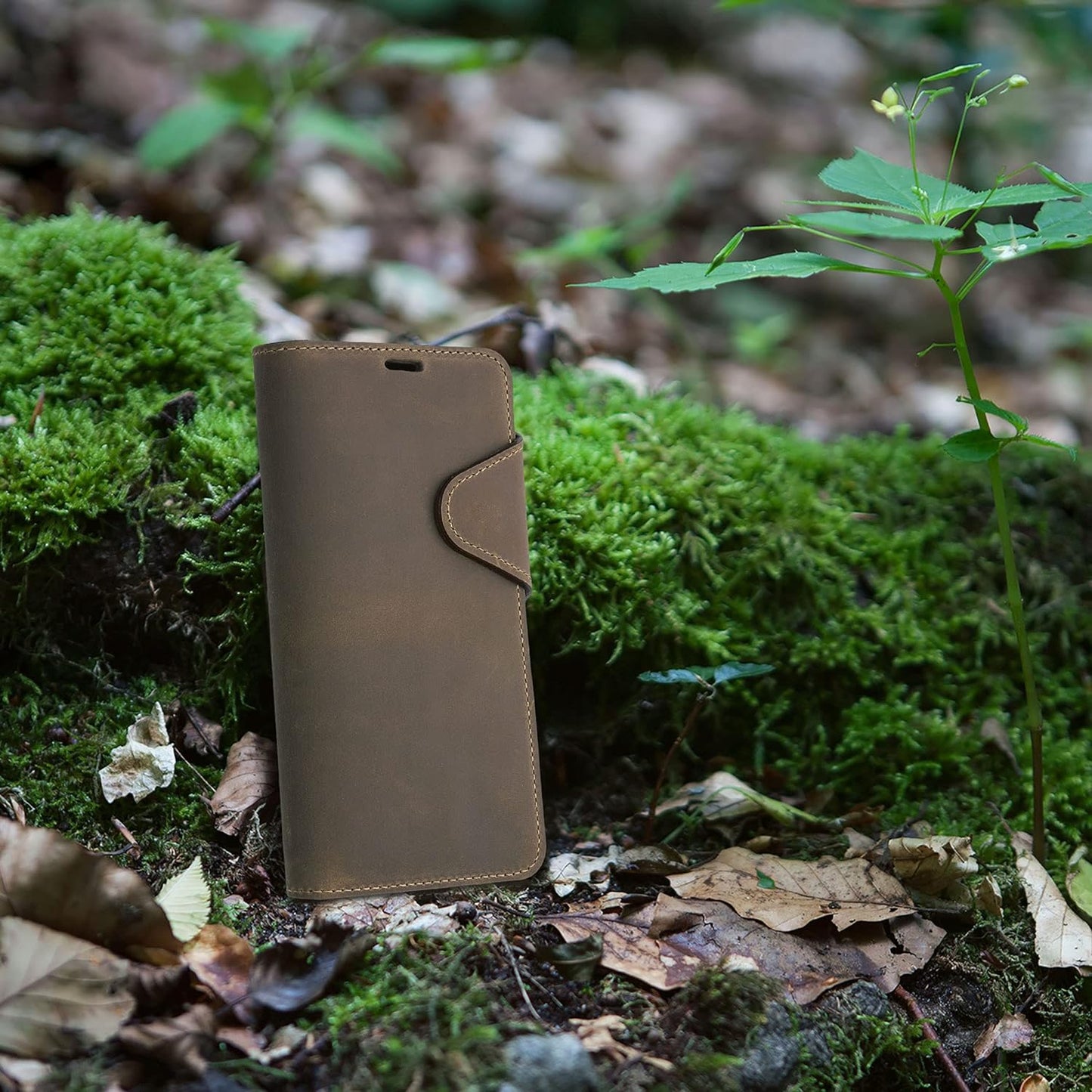 Kalibri Case Compatible with Google Pixel 4A 5G - Case Real Leather Protective Wallet Cover with Card Slot - Brown  kalibri   