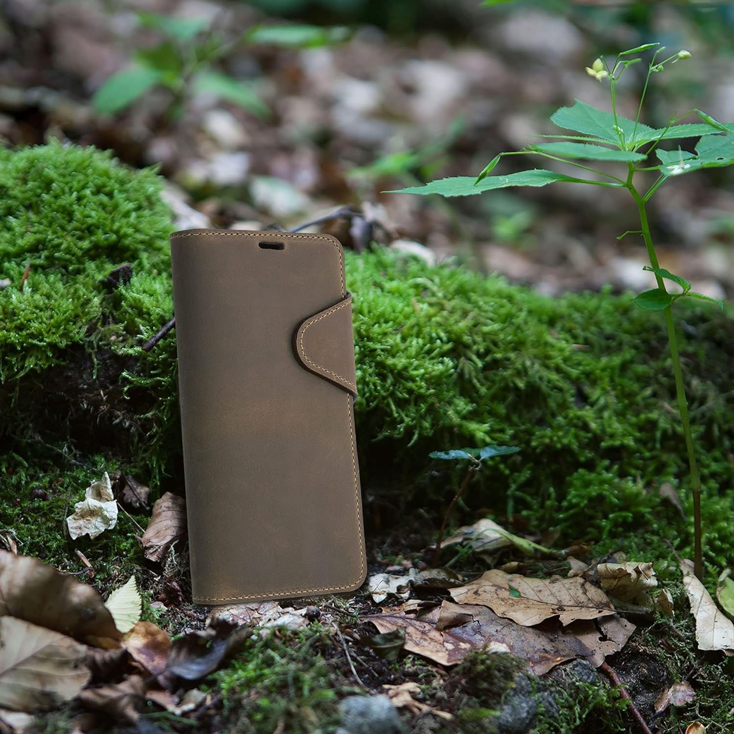 Kalibri Case Compatible with Google Pixel 4A 5G - Case Real Leather Protective Wallet Cover with Card Slot - Brown  kalibri   