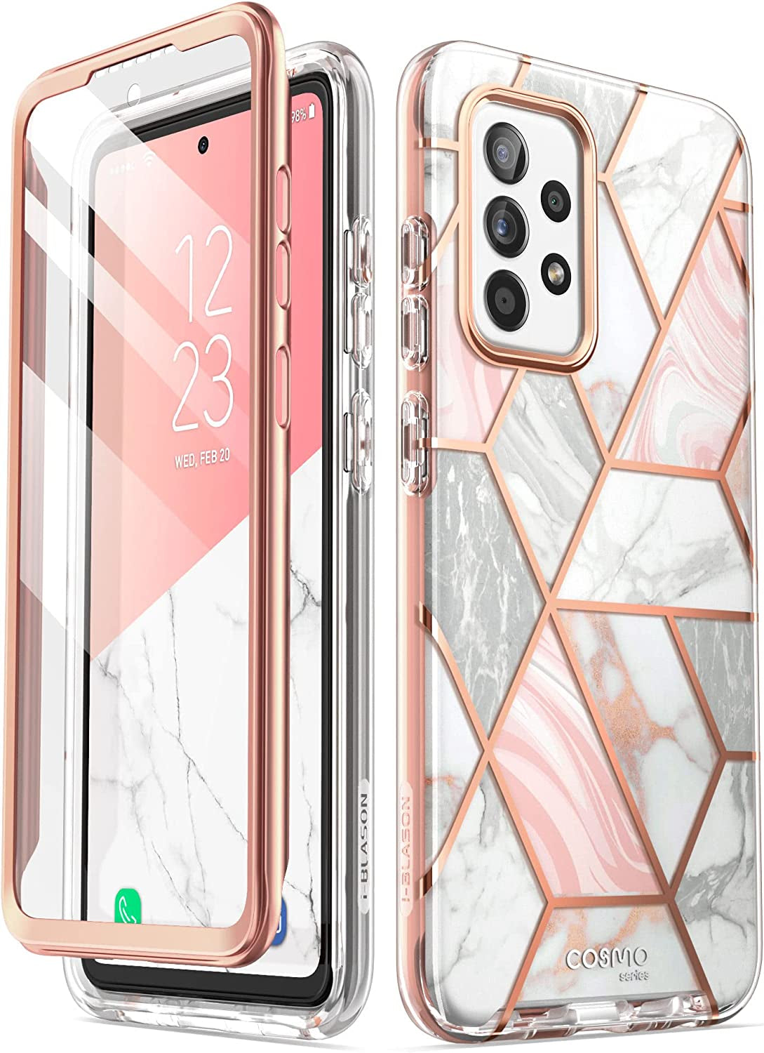 I-Blason Cosmo Protective Case for 6.5-Inch Samsung Galaxy A53 5G (2022), Marble Pink  i-Blason   