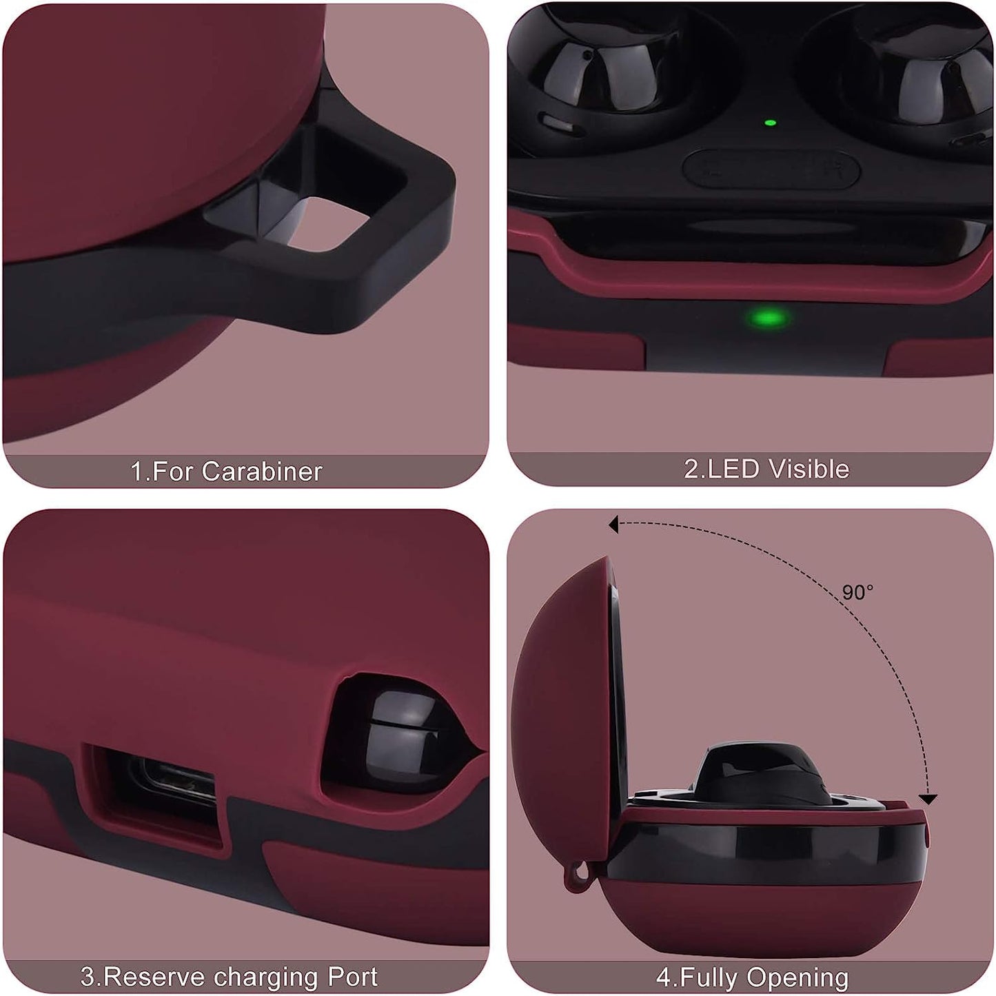 OLEBAND Galaxy Buds and Buds plus Case with Keychain and Cute Accesories,Soft Silicone Protective and Anti-Slip Cover for Samsung Buds+ Charging Case,Earbuds Charging LED Visible  OLEB   