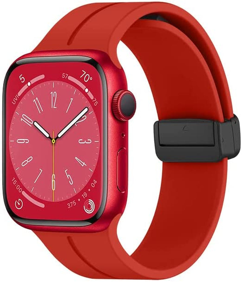 KONAFEI Compatible with Apple Watch Band 49Mm 45Mm 44Mm 42Mm 41Mm 40Mm 38Mm Iwatch Ultra Series 8/7/SE/6/5/4/3/2/1, Soft Silicone Magnetic Buckle Sport Replacement Straps for Women Men  KONAFEI   