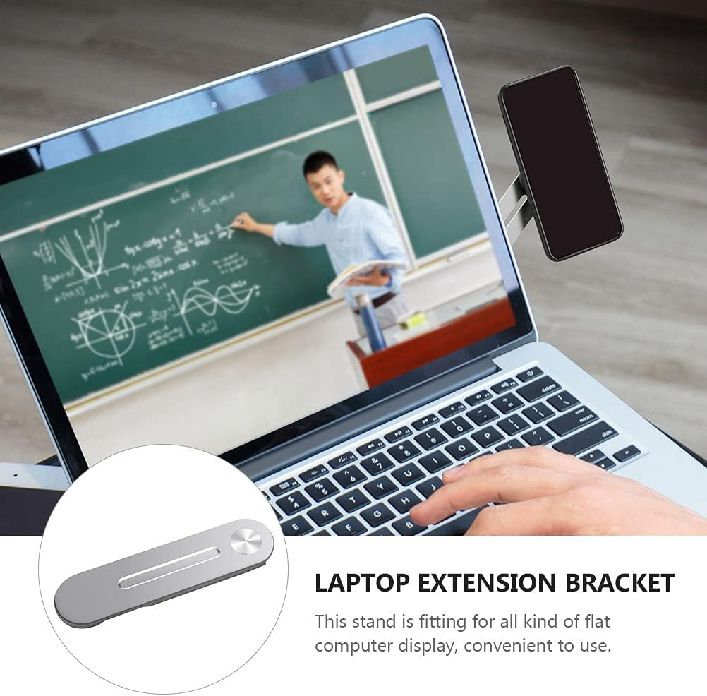 Laptop Extension Bracket Side Mount Clip on Monitor Magnetic Laptop Phone Stand (Silver)- Phone Stand  TEHAUX   