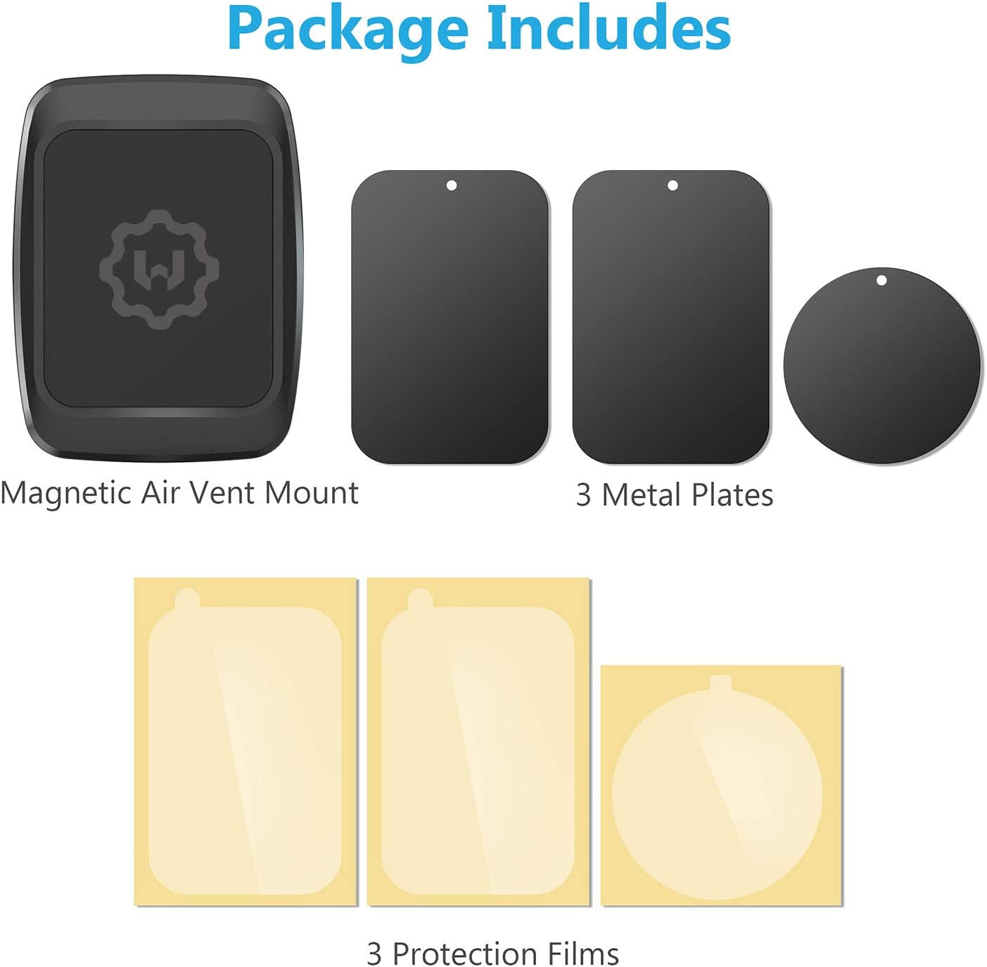 Wixgear Magnetic Phone Car Mount, Universal Twist-Lock Air Vent Magnetic Car Phone Mount Holder, Phone Holder for Car Compatible with Cell Phones with Swift-Snap  WizGear   