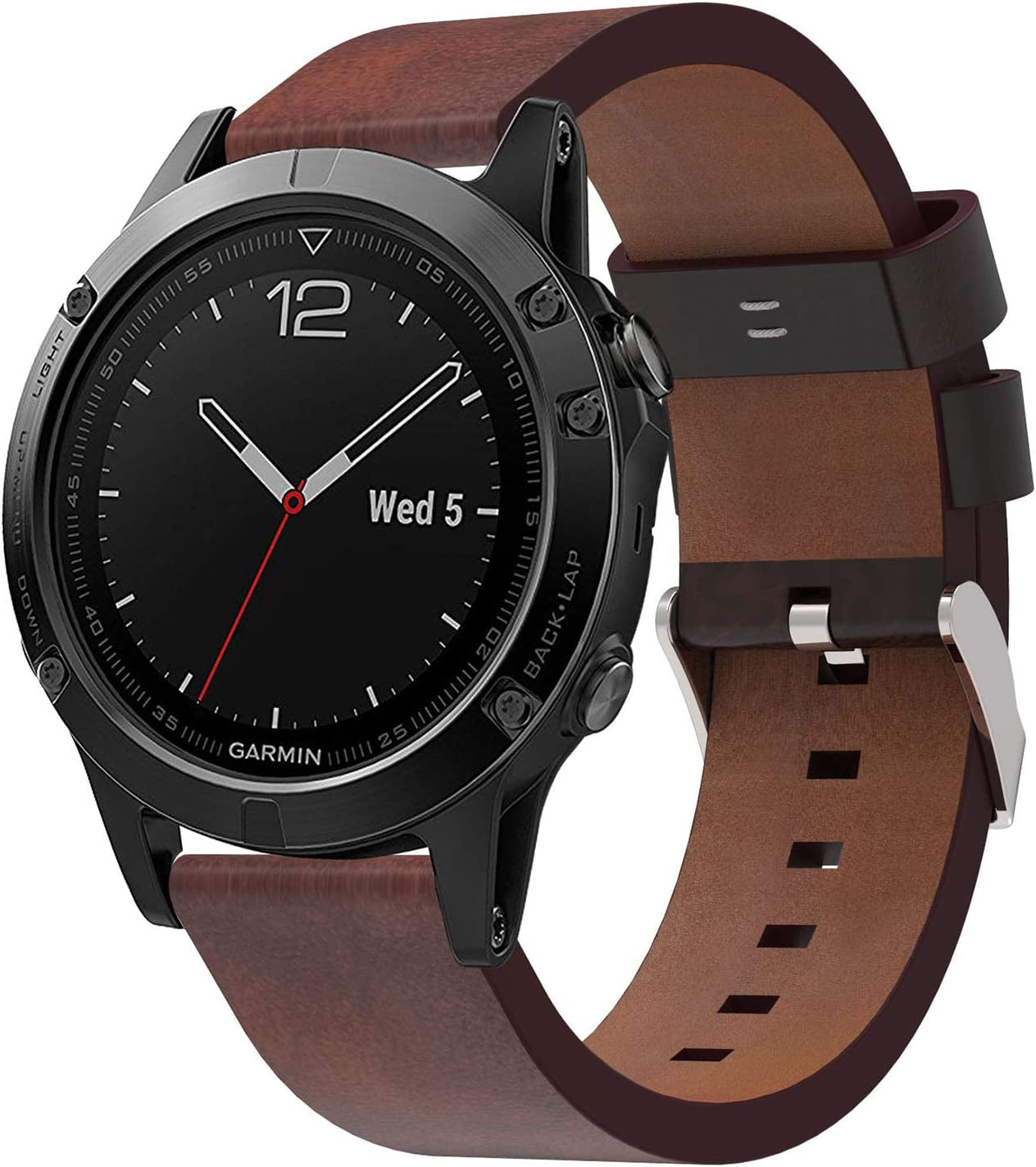 Compatible with Garmin Forerunner 945 Watch Band, Fenix 5 plus Leather Bands, 22Mm Quickfit Replacement Accessory Band Straps Bracelet Fit for Garmin Instinct, Aproach S60  XHNee   