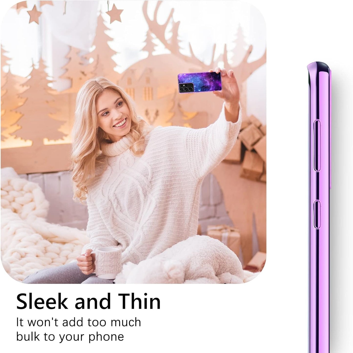 GUAGUA Compatible with Samsung Galaxy S21 Ultra 5G Case 6.8 Inch Glow in the Dark, Noctilucent Luminous Space Nebula Slim Fit Cover Protective anti Scratch Cases for Samsung S21 Ultra 5G, Blue Nebula  GUAGUA   