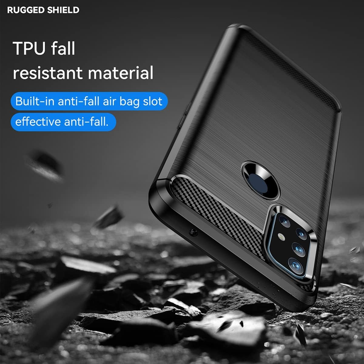 KOARWVC Phone Case for Oneplus Nord N10 5G Case,Oneplus N10 5G BE2029 Case Carbon Fiber Shockproof Rugged Shield Anti-Scratch Soft TPU Back Cover Protective Cases for Oneplus Nord N10 5G (Black)  KOARWVC   