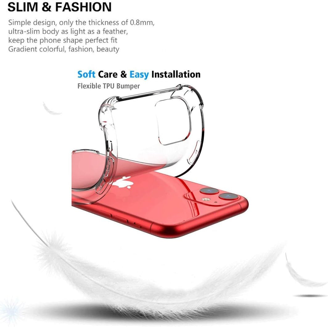 YZKJ Case for HTC Desire 20 Pro Cover + 3 X Screen Protector Tempered Glass Protective Film - Soft Gel Transparent TPU Silicone Protection Case for HTC Desire 20 Pro (6.5")  YZKJ   