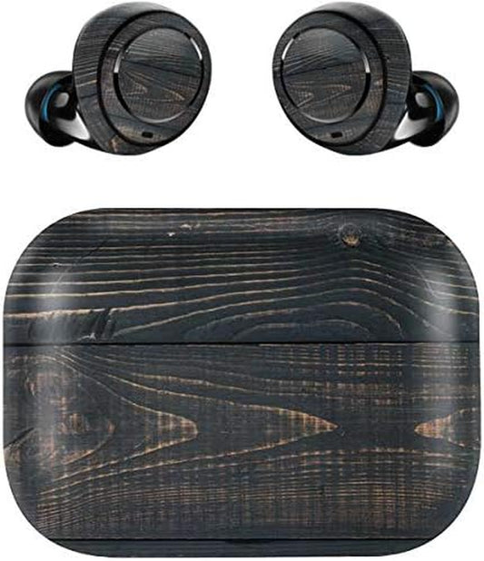 Skinit Decal Skin Compatible with Echo Buds - Officially Licensed Originally Designed Black Painted Wood Design  Skinit   
