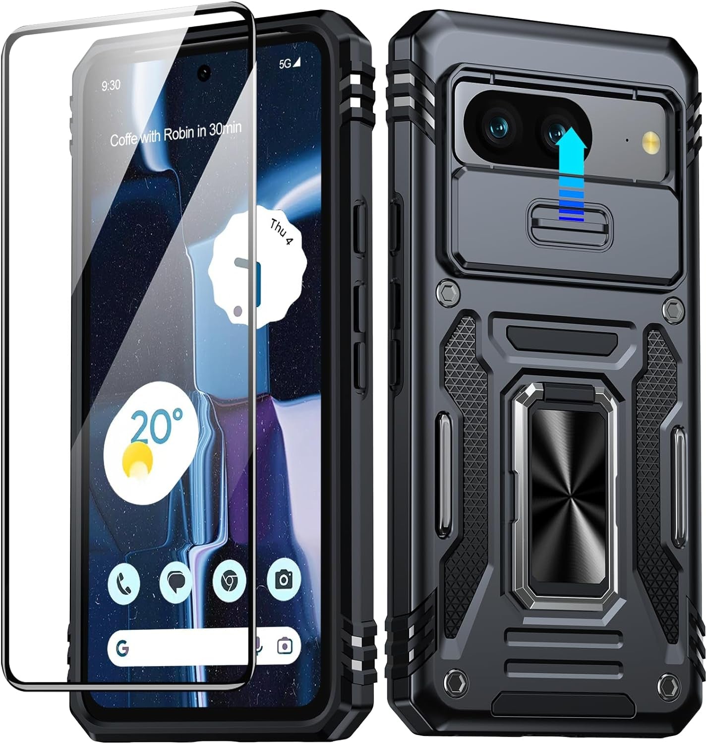 ANTSHARE for Google Pixel 8 Case Clear, Pixel 8 Case with [16FT Military Grade Drop Protection][Non-Yellowing], Slim Fit Case for Pixel 8 Phone 2023 - Crystal Clear  ANTSHARE Black Google Pixel 8 