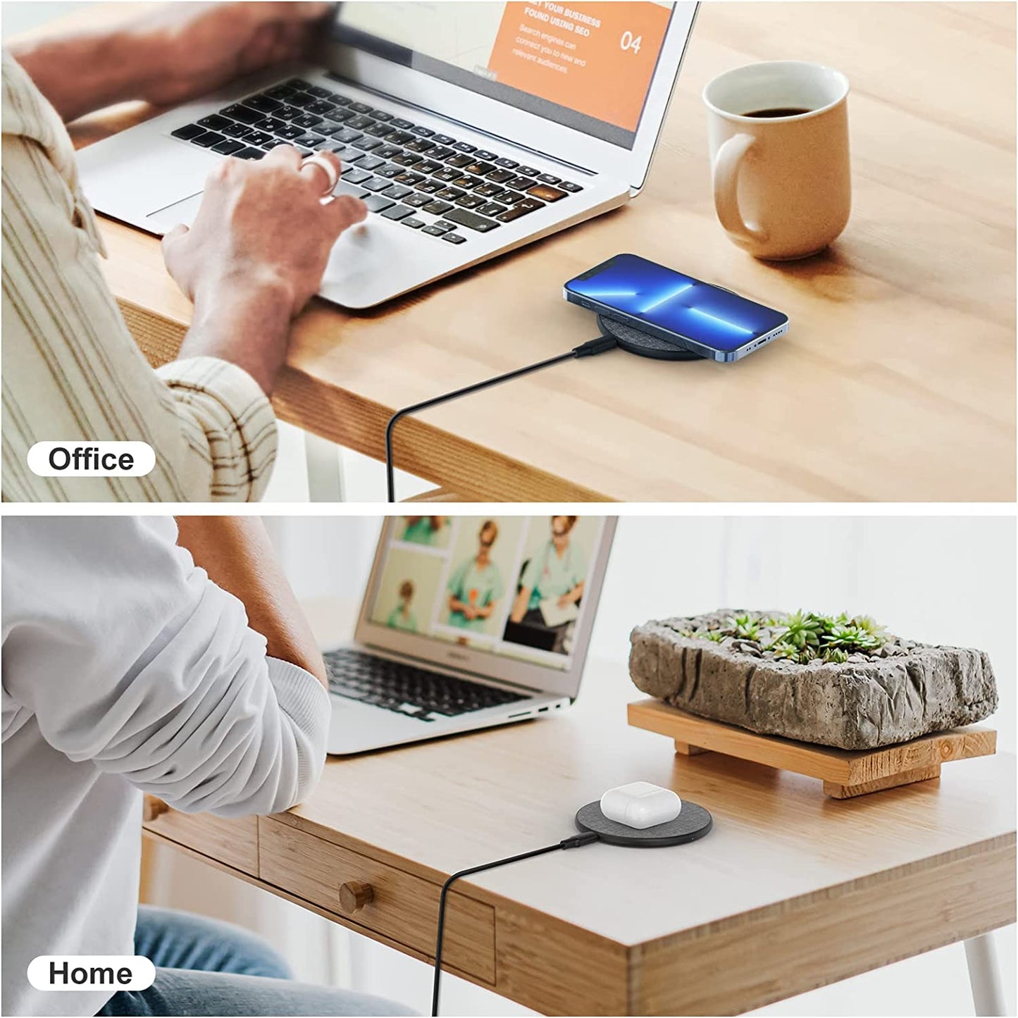 Newq Wireless Charger,15W Max Wireless Charging Pad Compatible with Iphone 14/13/13 Pro/13 Mini/13 Pro Max/Se 2022/12/SE 2020/11/X/8,Samsung Galaxy S22/S21/S20/S10,Airpods Pro(Black 2 Packs)  Shenzhen Yongdongke Innovation Technology Co.,Ltd.   