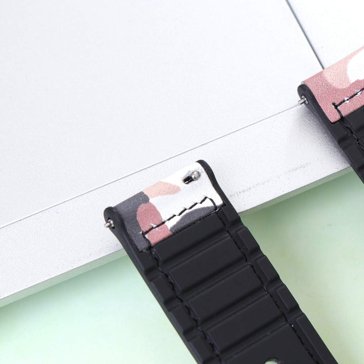 NICERIO Watch Bands Compatible for Samsung Galaxy Watch Band - 20Mm 42Mm Camo Camouflage Replacement Bands Genuine Leather Replacement Watch Strap for Galaxy for Women Men Smartwatch Bands  NICERIO   