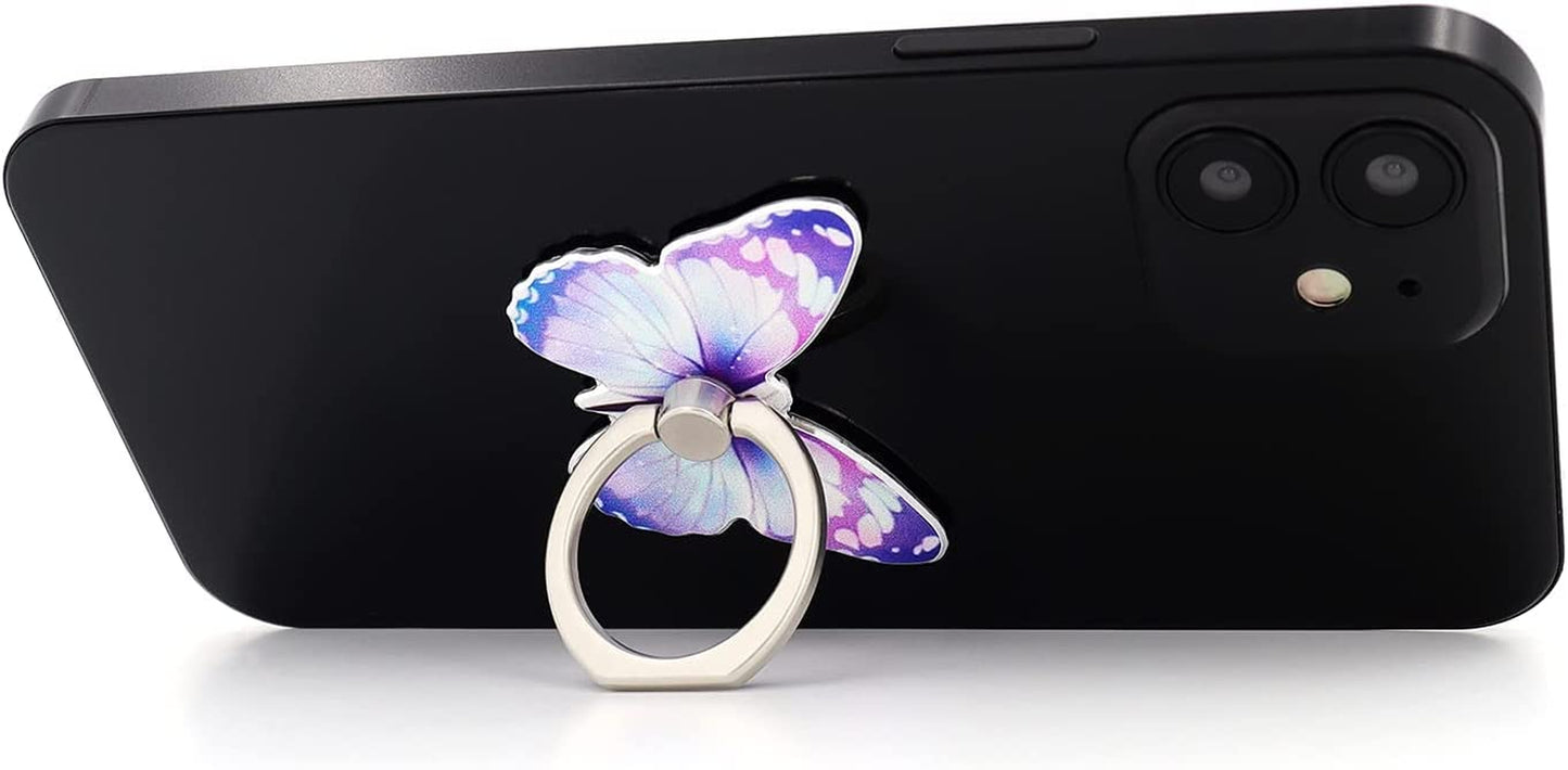 Butterfly Cell Phone Ring Holder Finger Ring Grip Stand 360° Rotation 180° Flip Universal Kickstand Compatible with All Smartphones  LaMignonne   