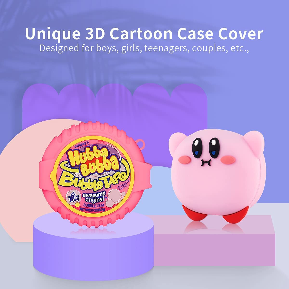 2PACK Cute Case for Galaxy Buds 2 Case (2021)/Galaxy Buds Pro Case (2021)/Buds Live Case (2020),3D Cartoon Kabi&Bubble Gum Silicone Protective Cover for Samsung Buds Pro/Buds 2/Buds Live Charging Case  AIBEAMER   