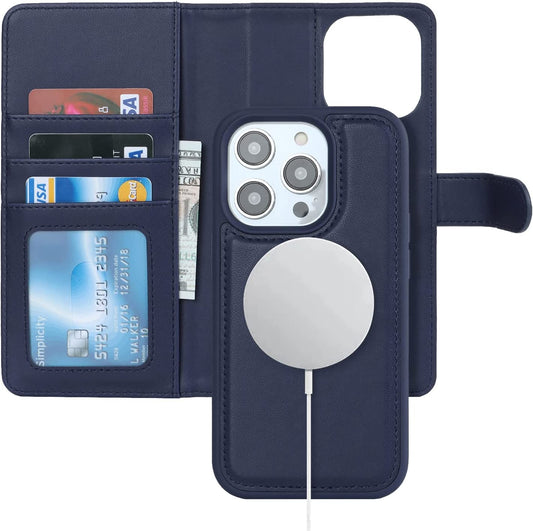 Ｈａｖａｙａ Iphone 13 Pro Max Wallet Case Magsafe,Iphone 12 Pro Max Wallet Case Detachable Magnetic,Iphone 13 Pro Max Phone Case Wallet with Card Holder for Women,Flip Magnetica Cover for Men-Blue  Ｈａｖａｙａ   