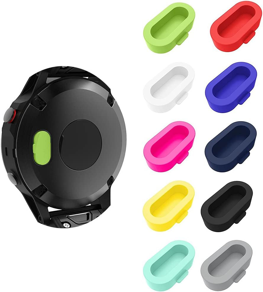 LDFAS Fenix 7/7S/7X 5/5S/5X Plus/6S 6 6X Charger Port Protector, Silicone Dust Plug Anti-Dust Plugs Compatible for Garmin Venu 2/Vivoactive 3/4/Instinct 2/Forerunner 935/45S/245/945, Black  LDFAS Multi Colors  
