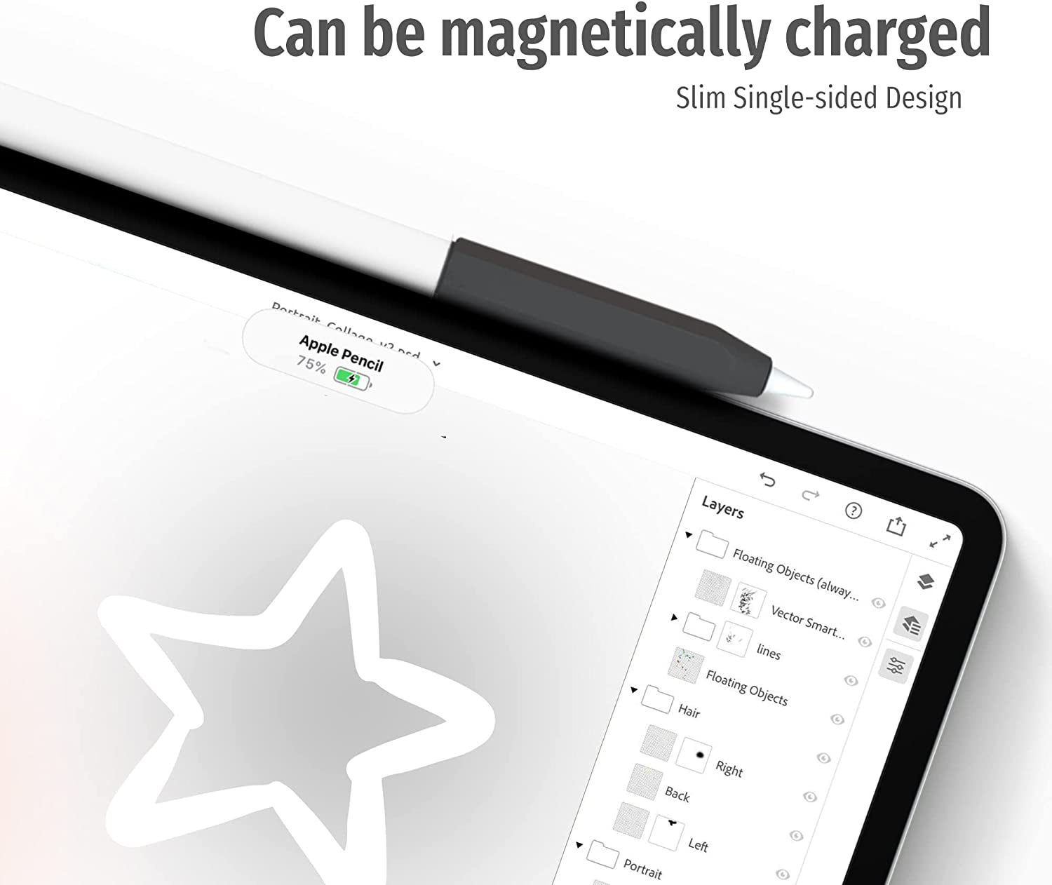 Grip Holder for Apple Pencil 2Nd Generation Accessories,Protective Silicone Sleeve Cover Ergonomic Design Compatible with Magnetic Charging and Double Tap,Black  Litumfen   