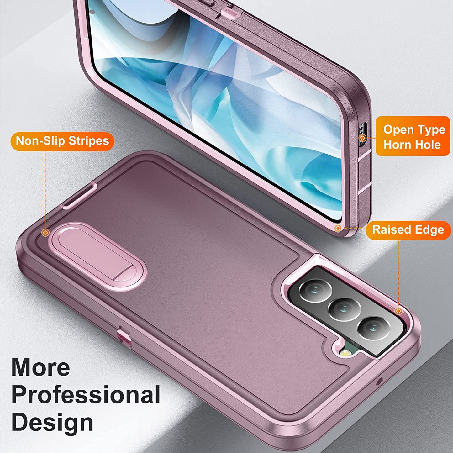 Idweel Galaxy S22 plus Case, Purple Pink Galaxy S22 plus Case with Stand for Women Girls,Heavy Duty Protection Shockproof Anti-Scratch Slim Fit Protective Durable Case Hard Cover,Purple/Pink  IDweel   