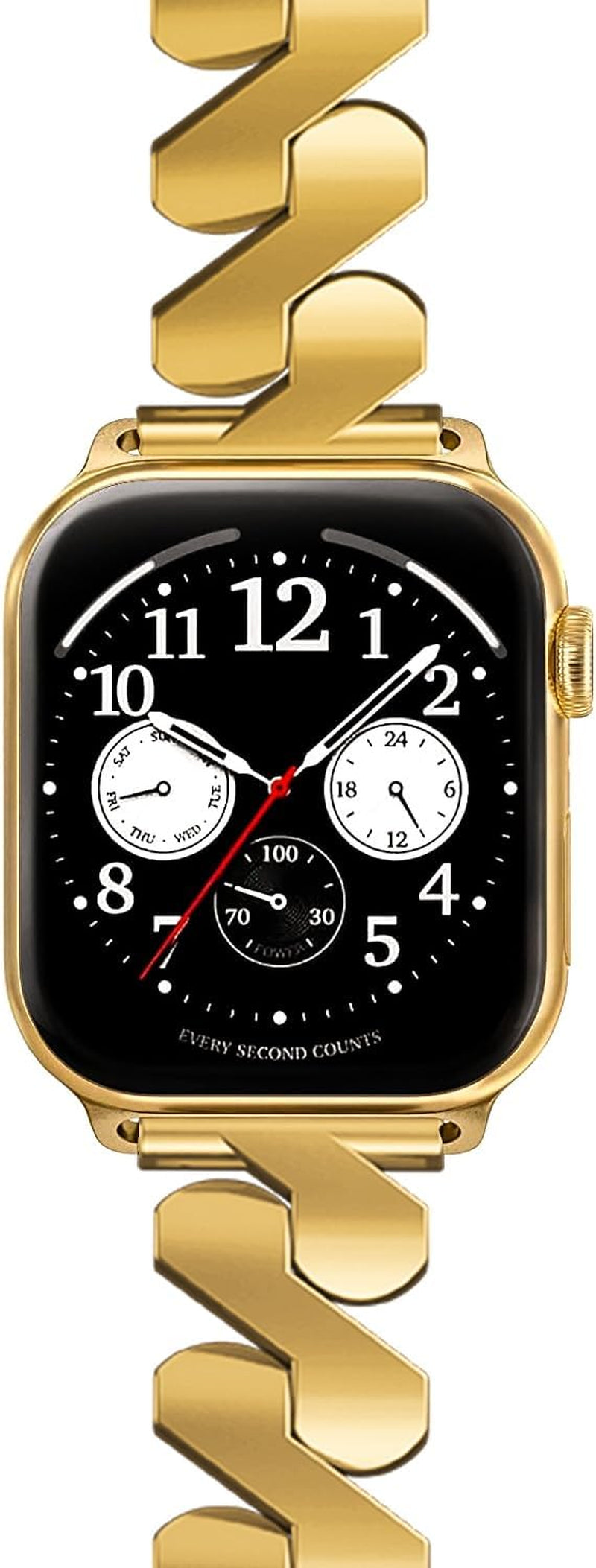 LINKWOW Compatible with Apple Watch Band 45Mm 42Mm 44Mm 49Mm 38Mm 40Mm 41Mm, Dressy Cute Resin Strap Bracelet Iphone Watch Band for Series Ultra/8/7/6/5/4/3/2/1/Se/Se2 Women Men  LINKWOW new gold 42/44/45/49mm 