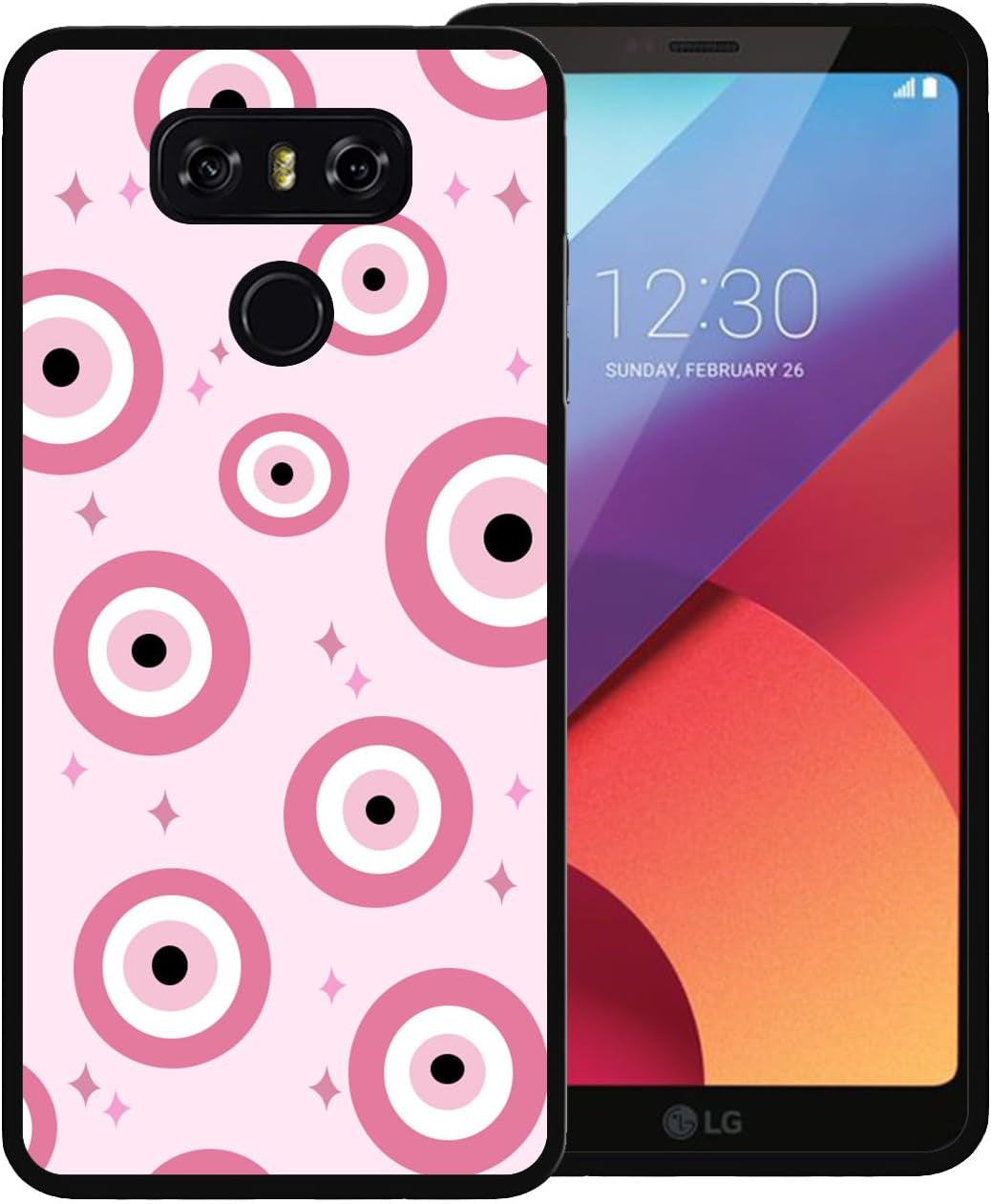 Zaztify Phone Case for LG G6/G6 Plus, Orange Evil Eye Turkish Demon Eyes Ojo Turco Naranja Cute Shockproof Protective Anti-Slip Thin Soft Cover Shell  zaztify Pink Eye  