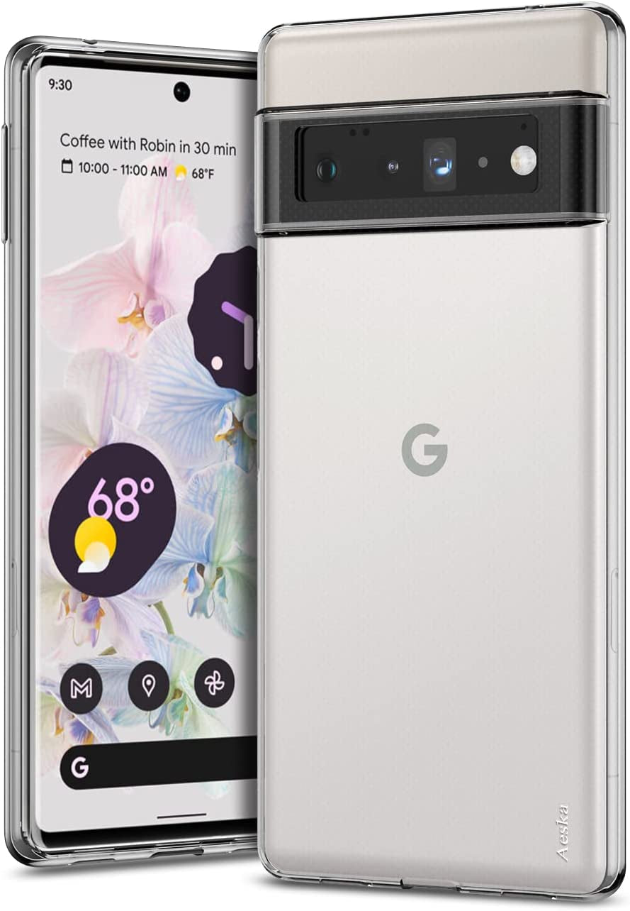 Aeska Google Pixel 6 Pro Case Clear, [Not for Google Pixel 6] Ultra [Slim Thin] Flexible Clear TPU [Scratch-Resistant] Gel Rubber Soft Silicone Protective Case Cover for Google Pixel 6 Pro (Clear)  Aeska   