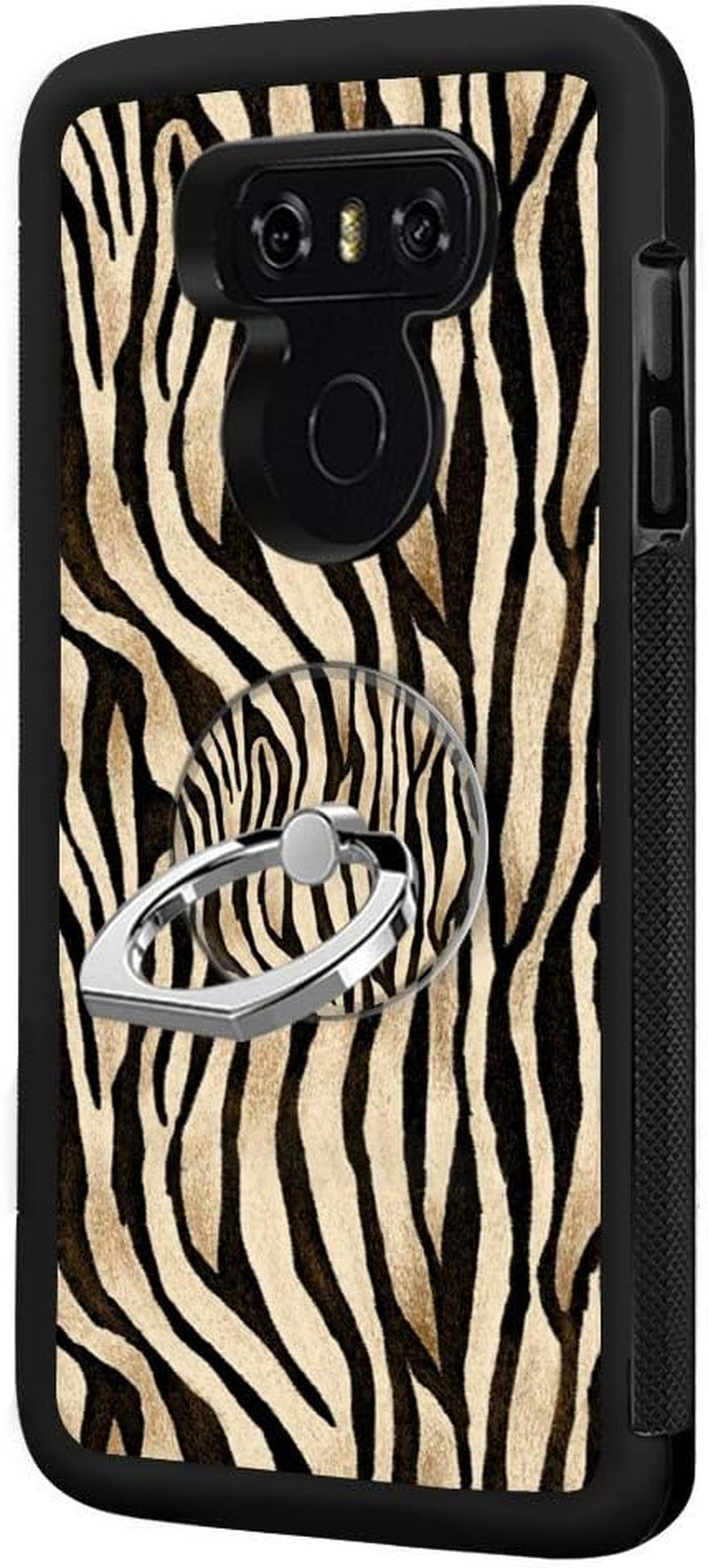 Designed for LG G6 Case,Silicone Slim Shockproof Phone Case with Metal Finger Ring Clasp Suitable for Men and Women, Butterfly  YQCi Wave  