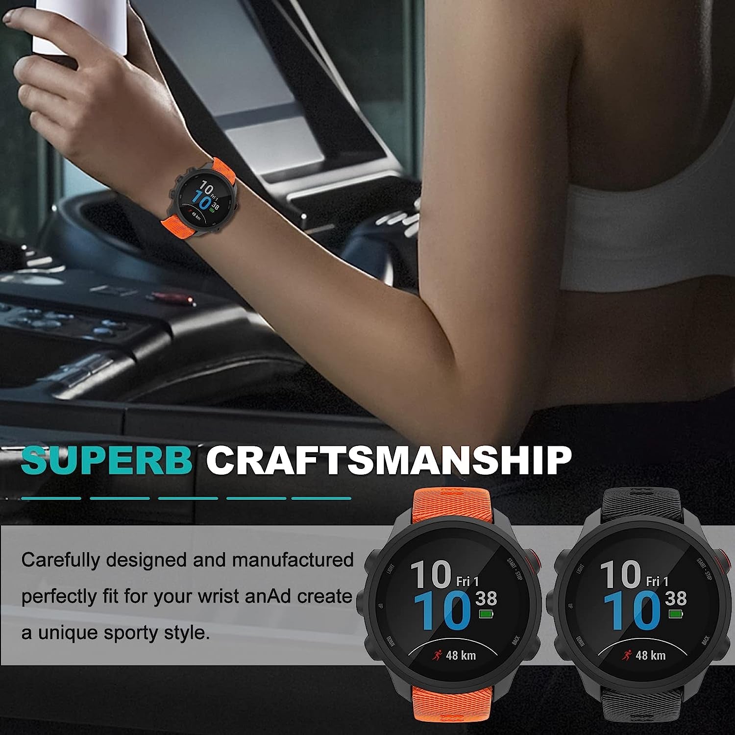 OVERSTEP Compatible with Garmin Vivoactive 3, Venu 2 Plus, Venu SQ Band, 20Mm Wrist Strap Quick Release Waterproof Soft Silicone Bands for Vivoactive 3 Music, Vivomove Hr, Forerunner 645/245 Music Smartwatch  OVERSTEP   