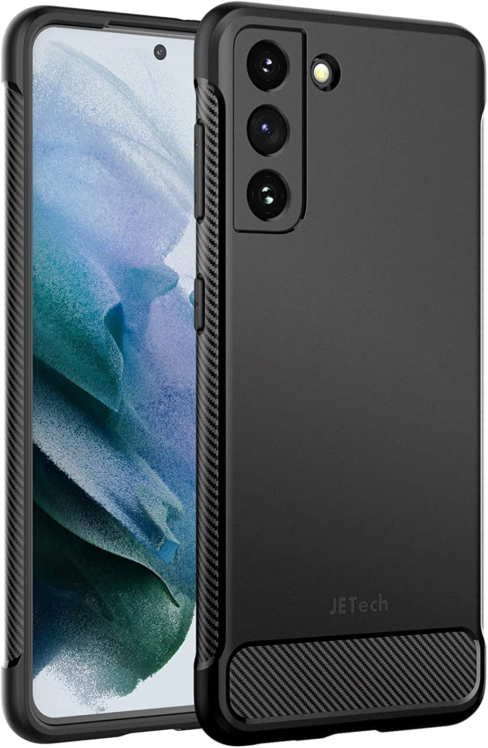 Jetech Slim Fit Case Compatible with Samsung Galaxy S21 5G 6.2-Inch, Thin Phone Cover with Shock-Absorption and Carbon Fiber Design (Black)  JETech   
