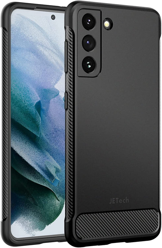 Jetech Slim Fit Case Compatible with Samsung Galaxy S21 5G 6.2-Inch, Thin Phone Cover with Shock-Absorption and Carbon Fiber Design (Black)  JETech   