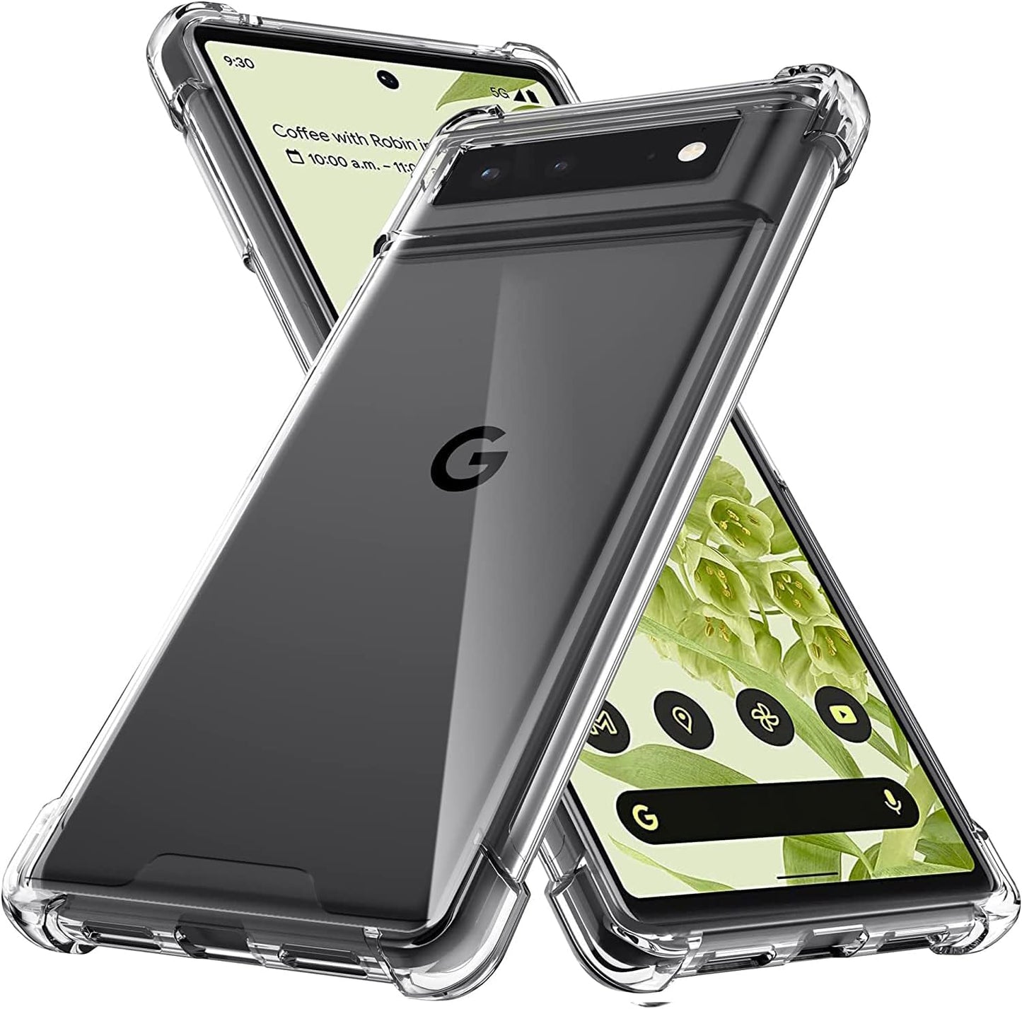 KIOMY Google Pixel 6 5G Case Diamond Clear with Hybrid anti Yellow Design Hard PC Back Shell with TPU Raised Bezel Shockproof Bumper Protective Ultra Transparent Slim Fit and Thin Cell Phone Cover  KIOMY   