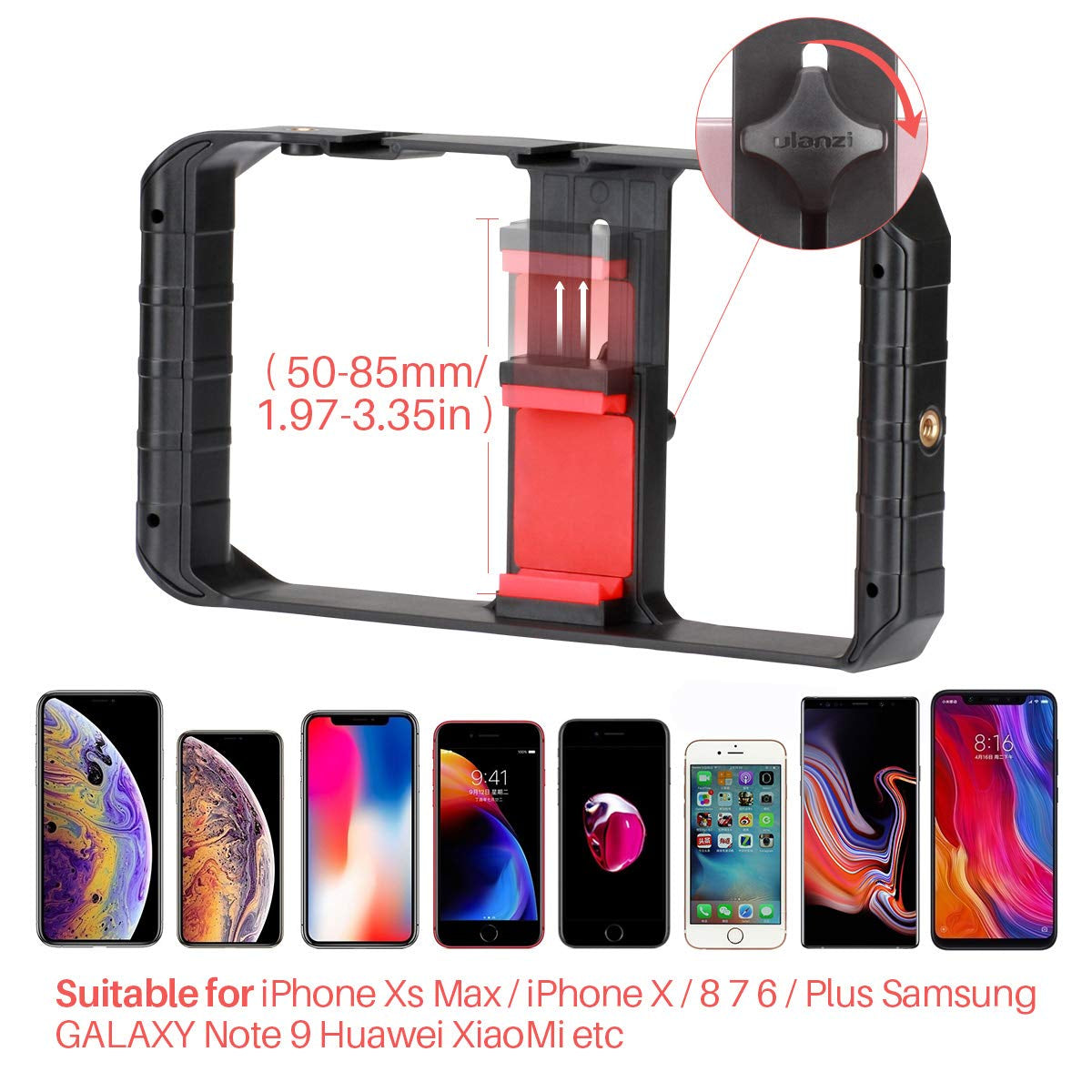 Ulanzi U Rig Pro Video Rig for Iphone, Phone Stabilizer Rig W Triple Cold Shoe Mount,Phone Tripod Mount for Iphone 11 Pro Max XS Max X 8 7 6 plus Oneplus 7 Pro Samsung Google Pixel Vlogging Filmmaking  Ulanzi   