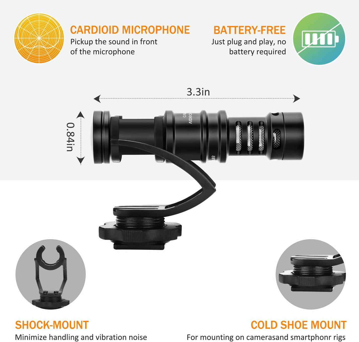 Comica CVM-VM10-K2 Smartphone Microphone with Tripod, Shotgun Video Mic for Iphone and Android Phone, Vlogging Kit for Youtube Recording Facebook Live, 3.5 Mm TRRS  COMICA   